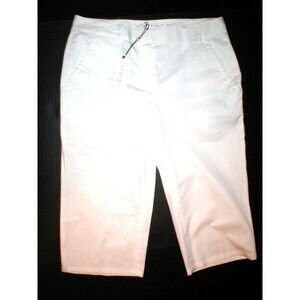 New Womens White Palm Beach Capris Cropped Pants Max Studio M 6 30 X 17 NWT $69